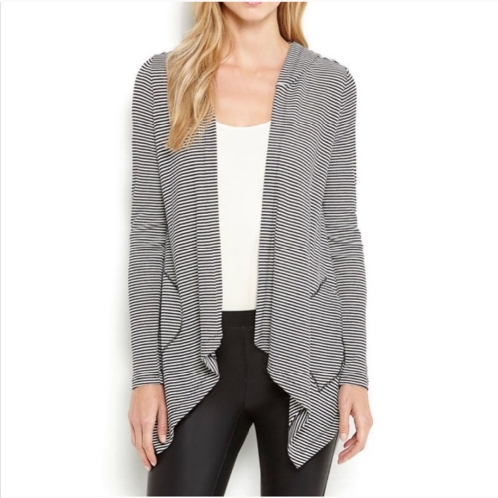 Light Weight Hooded Striped Cardigan